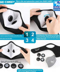 Instruction guide for Six Activated Carbon Filters Included Dust Face Mask For Woodworking Construction Mowing And Cycling