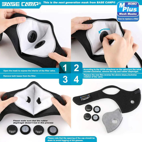 Instruction guide for Six Activated Carbon Filters Included Dust Face Mask For Woodworking Construction Mowing And Cycling