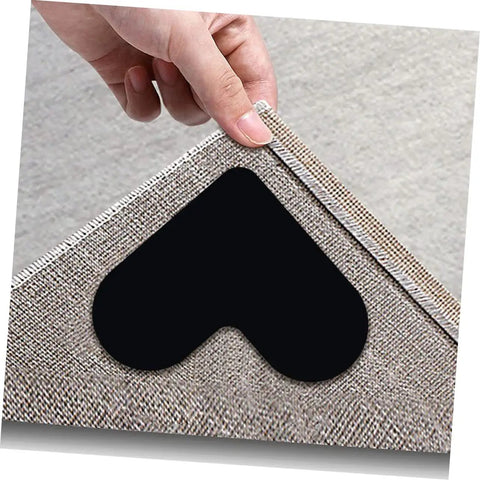 Heart Shaped Rug Tape Set 8 Pcs No Fuss Non Slip Double Sided Stickers For Area Rugs And Carpets Easy Install No Residue Safe On Laminate Floors Lightweight PU Material For Home Safety And Decoration under carpet corner