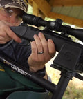 Beefy Durable Water Resistant Lead Sled Weight Bag for outdoor range shooting with dual handles visible in the setup