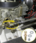 Throttle Lever Stud For Steel Carburetor Linkage 2 Pack Durable Cadmium Plated showing carburetor linkage stud installed on throttle arm