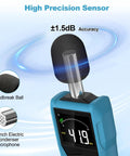 Everyday Boss Sound Level Meter For Home And Work handheld blue meter with 1/2 inch condenser microphone and windbreak ball