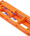 Adjustable Concealed Hinge Router Template For Seamless Cabinet Doors And Reusable Woodworking Guides with orange jig board detail.