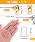 320 Piece Ball Post Earring Stud Set For Jewelry Making, Round Ball Posts With Silicone Ear Plugs, Safe Rust Resistant Metal, Lightweight And Skin Friendly For Women And DIY Jewelry Projects. Gold and silver ball post earrings, 0.62 in posts with 0.15 in silicone backs
