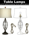 DIY Lamp Making Kit With 12 Foot Brown Cord And 3-Way Socket For Repair Or Rewire Of Table And Floor Lamps