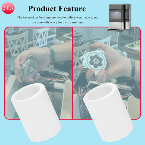 Ice Maker Bushing Kit For Opal Nugget Ice Makers 1.0 And 2.0 6 Hole Extruder, two white replacement bushings