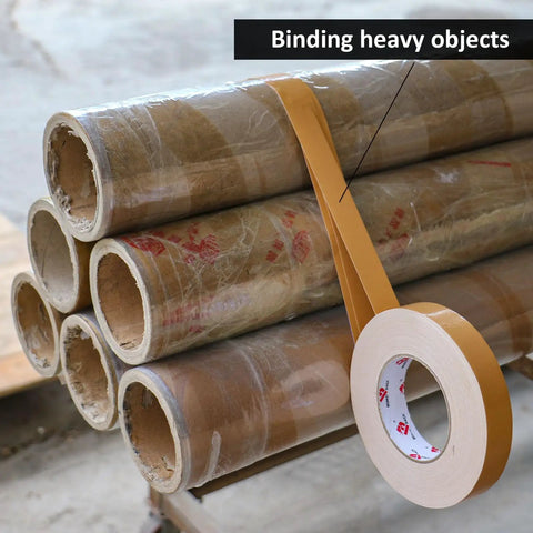 Tan Duct Tape 1 Inch By 60 Yards Heavy Duty Waterproof No Residue Tear By Hand 9 Mil Industrial Grade Strong Tape binding objects