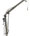 Rock Solid Stainless Steel Truck Mount Davit Crane Boasting Four Foot Telescopic Boom with manual winch and swivel.