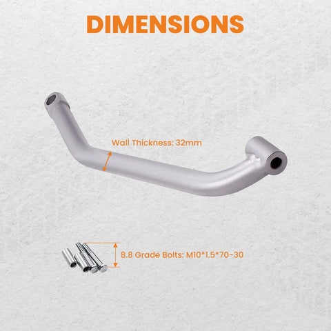Beefy Heavy Duty Rear Radius Rods Kit For Polaris RZR 1000 XP 2014 2017 With Heim Joint Durable Lower Radius Arms 2 Piece Upgrade For Better Steering Stability Off Road Performance; dimensions, 32mm wall, 8.8 bolts