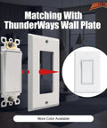Single Pole Decorator Wall Switch With Wall Plate 15A 120V 277V On Off Paddle Switch Residential Grade UL Listed White Finish