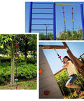 6.56 Foot Climbing Rope Swing With Treads And Plate Swing Hanging Kit For Trees, Slacklines, Play Towers, And Indoor Play Areas