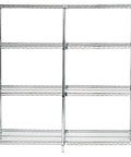 Heavy Duty Chrome Wire Shelving Add On Rack featuring six durable wire platforms for effective garage storage.
