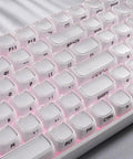 Close-up of Wireless Mechanical Keyboard With Number Pad And Dynamic RGB Lighting Featuring Playful Jelly Cat Keycaps.
