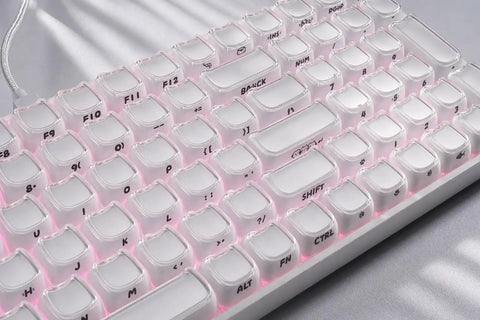 Close-up of Wireless Mechanical Keyboard With Number Pad And Dynamic RGB Lighting Featuring Playful Jelly Cat Keycaps.