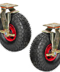 Built Tough Hella Smooth Non Slip Rubber Caster Wheels With Heavy Duty Swivel Plates And Secure Locking Brakes For Bulletproof Heavy Load Moving, 8in rubber wheels.