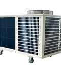 Heavy-Duty 61000 BTU Industrial Air Conditioner Blows Ice Cold For Garages And Warehouses. Portable unit with wheels and vents.