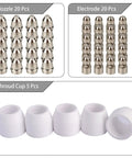 Pro Grade Plasma Cutter Nozzle Electrodes Consumables Kit With 1.5 Tip For 80 Amp 45 Pieces Durable Wear Resistant Parts Set