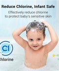 Child bathing, smiling with shampoo lather in a tub demonstrating the benefits of Shower Filter Replacement Cartridge For Aquasana AQ 4125.