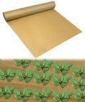 Heavy Duty Biodegradable Paper Weed Barrier Roll 1.31x50 Ft for Lawn and Garden, installed with plants growing