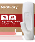 Close-up of the Damage Free Adhesive Hooks Set with sixteen hooks and thirty-two strips, package front view