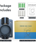 Badass Wall Mount J1772 EV Charger Holder Boasts A Slick Swivel To Clear Floor Space In Tight Garages Locks Type 1 Sae Plugs contents including wall anchors, screws, user manual.