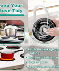 Beefy Porcelain Drip Pan Set With MP21YA And MP15YA Burner Elements For Electric Stoves in use on kitchen stove keeping surface clean.