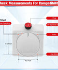 Top view of 6 Quart Poly Power Unit Reservoir For Hydraulic Systems with measurements and labeled parts.