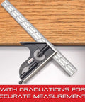 Workhorse 24 Inch Blade For Combination Squares Bevel Protractors And Sets Satin Chrome Finish 4R Graduation wood surface
