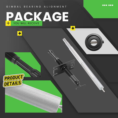 Universal Boat Gimbal Bearing Puller And Alignment Tool Kit shown with steel and powder coated black finish components