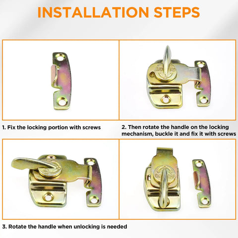 Installation steps for Heavy Duty 4 Piece Dining Table Locks for rock solid alignment with spring loaded steel connectors.