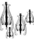 4 Piece Gear Puller Kit with 3 4 6 8 Inch Spreads, 2 or 3 Reversible Jaws for gears pulleys bearings flywheels, front view