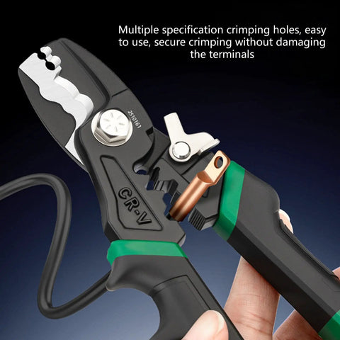 Kick Butt With This Badass 8 Inch Electrical Wire Tool Crimping And Stripping Made Tough High Grade Steel Compact Design for crimping terminals.