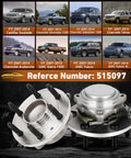 Front Wheel Hub Assembly And Wheel Bearing For 2007-2013 Silverado Sierra 1500 2WD And 2007-2014 Tahoe Yukon Suburban Escalade 2WD 6 Lug Replacement 515097 High Quality Aftermarket Part shown with GM vehicles