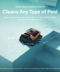 Sora 30 Pool Vacuum Robot 4 In 1 Cleaner For Shallow Areas With 6800 GPH Power in vibrant orange cleaning shallow pool steps.
