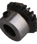 Bevel Gear Wheel Made From 45 Steel With 16 Teeth, 1.5 Module, 10mm Bore, 25.5mm Outer Diameter And 18mm Thickness, shown at an angle