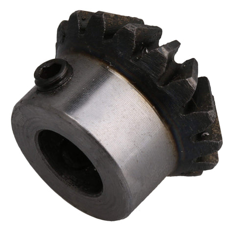 Bevel Gear Wheel Made From 45 Steel With 16 Teeth, 1.5 Module, 10mm Bore, 25.5mm Outer Diameter And 18mm Thickness, shown at an angle