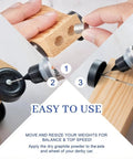 Derby Pinewood Car Weights Kit With 14 Cylindrical Tungsten Weights Across 4 Sizes, application of graphite lubricant on axle.
