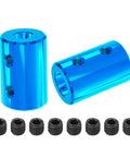 Blue 6.35mm To 10mm Bore Shaft Coupler For 3D Printers And Motors Aluminum Alloy L25xD16 With Set Screws And Wrench 2 Pack