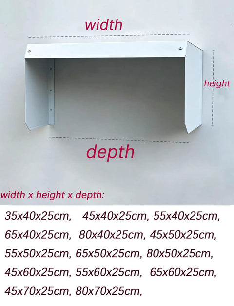 Heavy Duty EV Charger Weather Cover Wall Mounted Outdoor Charging Station Rain Shield Rust Proof Steel Housing Built Like Iron Straight From Factory Drop Dead Easy Diy Setup For Home Electric Cars dimensions with width height and depth.