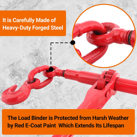 Heavy Duty Ratchet Chain Binders 2 Pack 9215 Lbs Working Load Limit Three Eighths To One Half Inch With G70 Hooks