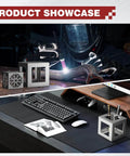 12 Piece Welding Practice Kit With Type 201 Stainless Steel Coupons for MIG TIG Stick and Wirefeed on desk and welding table