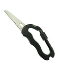 Multitool Carabiner With Folding Knife And Screwdriver, EDC Keychain Tool for Camping and Hiking, open knife view