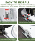 Instruction steps for installing Dryer Door Hinge For GE Hotpoint 4466992 AP6032615 PS11763047 EAP11763047 Silver 1 Pack