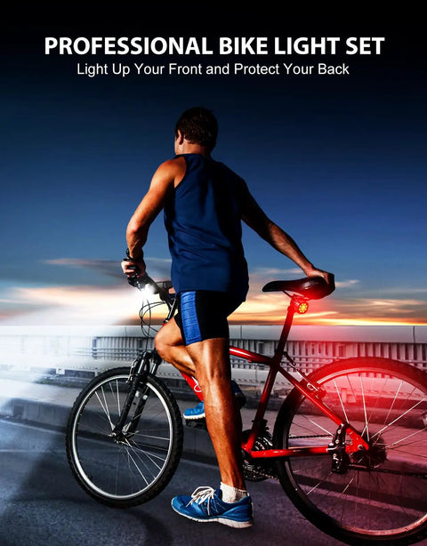 Beast Bright 1000 Lumen Bike Lights For Night Riding Front And Rear With 9 LED Headlight And 8 Flood Lights 8 Plus 7 Modes Durable Aluminum Alloy IP65 Waterproof Rechargeable Front And Rear Light Set For Safe Visible Cycling