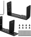 Heavy Duty Door Barricade Brackets 2 Pack U Shaped Security Bar Mounts For Outswing And Inswing Doors Gates 2x4 Pre Drilled Easy Install Rust Resistant Iron Drop Open Bar Holder Built To Last Home Security