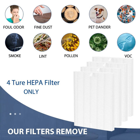 2 Pack C545 Replacement HEPA Filters for Winix C545 Air Purifier, True HEPA Filter S, Part 1712-0096-00, captures pollutants.