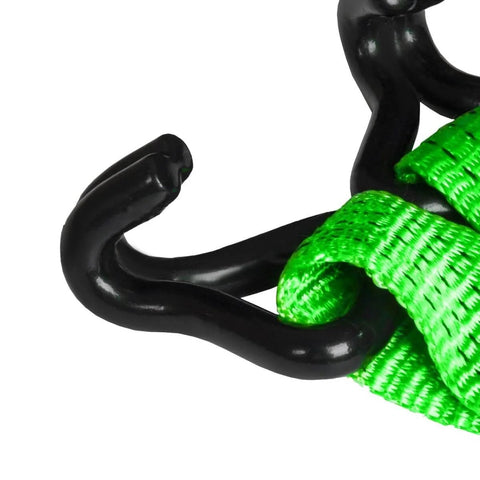 Close-up of Lift Jack Mate Wheel Lifter for Offroad 4X4 Vehicles 5000 Lb Capacity with Tire Hook Attachment in green nylon