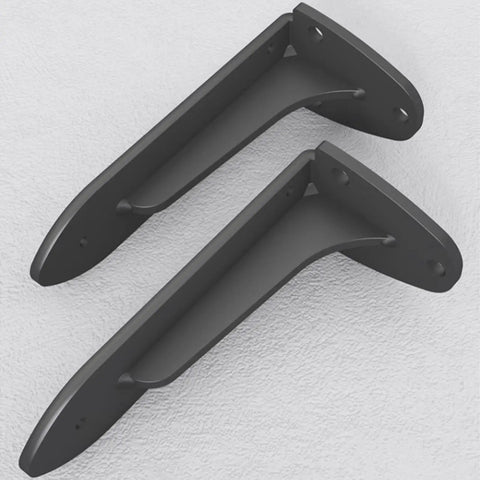 Heavy Duty Wall Mounted Shelf Brackets 2 Pack Black Iron Metal L Shape Floating Supports for DIY Open Shelving