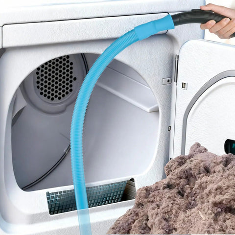 4-Piece Dryer Vent Cleaner Kit with Flexible Vacuum Hose cleaning inside dryer vent