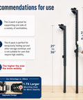 Kickass Foldable Adjustable Table Legs 27 To 41 Inch with height adjustment markings on wall for RV campers and DIY use.
